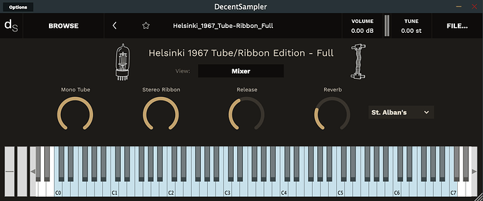 Main panel in DecentSampler.