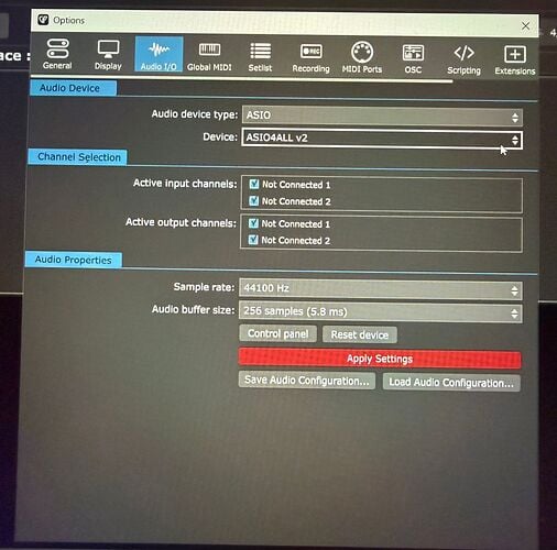 gp audio settings asio 2