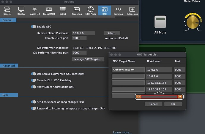 GP5 TouchOSC targets