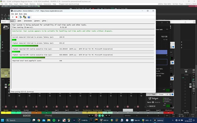 LatencyMon at 16 Samples