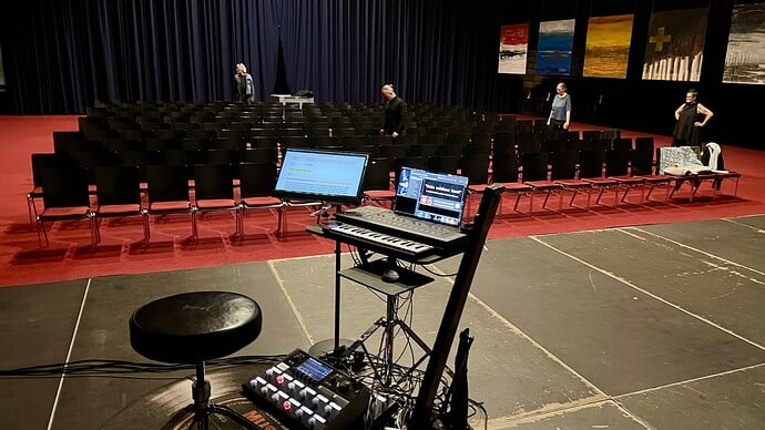 Setup and view to the audience room