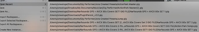 Recent file locations