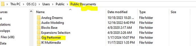 GP4 default ext folder