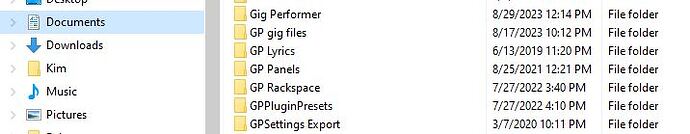 David- my GP folders in the Documents folder